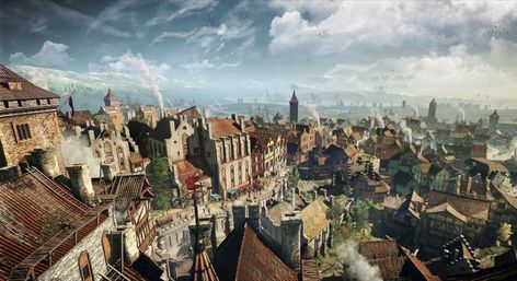 Witcher 3 Wild Hunt, Witcher 3, Fantasy City, Wild Hunt, The Witcher 3, Fantasy Places, Game Concept Art, Arte Fantasy, 판타지 아트