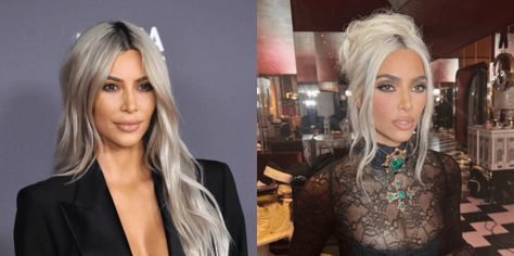 Fans Think Kim Kardashian's Blonde Hair Is A Distraction From Cosmetic Surgery | YourTango Blonde Kim Kardashian, Kim Kardashian Blonde, Photoshop Fail, Nose Surgery, Eye Surgery, The Kardashians, Nose Job, Cosmetic Procedures, Hair Blonde