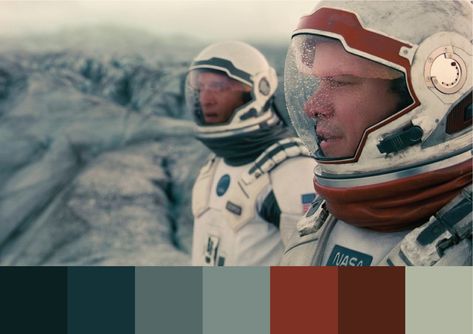 Movie Color Palette – Interstellar – blue color palette – red color palette – cold color palette – ice color palette – moody color palette Interstellar Color Palette, Robot Color Palette, Ice Color Palette, Color Palette Moody, Cold Color Palette, Moody Color Palette, Robotic Mower, Style Tips And Tricks, Color In Film