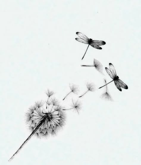 Dandelion Tattoo Design, Dandelion Tattoo, Beach Tattoo, Dragonfly Tattoo, Memorial Tattoos, Family Tattoos, Time Tattoos, Foot Tattoos, Backyard Decor