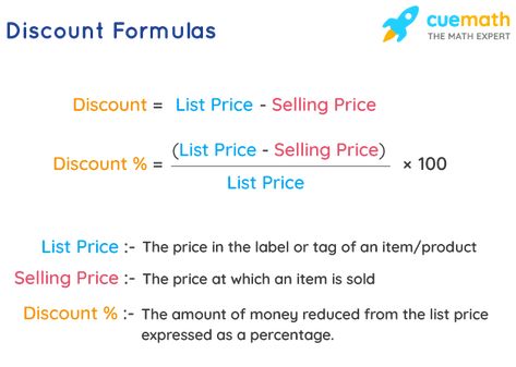 Discounts - Definition, Formula, Rate | Discount Calculation Percentage Formula, Study Flashcards, Tag Print, Increase Sales, How To Attract Customers, Interesting Articles, In High School, An Article, How To Find