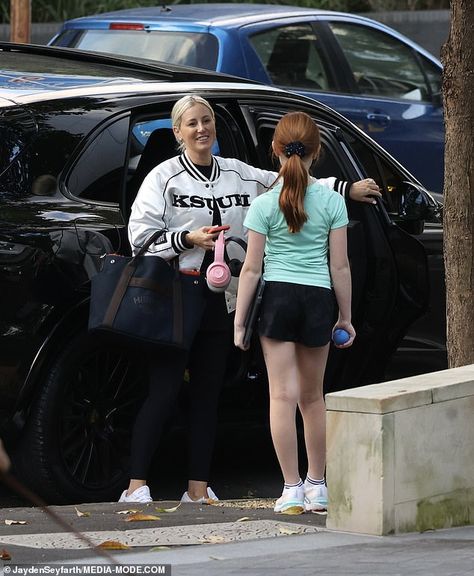 Roxy Jacenko, 42, looked happy with her family as they headed out for a family dinner in Rushcutters Bay on Friday evening Roxy Jacenko, Friday Evening, Life Goals, Family Dinner, Roxy, A Family, Varsity Jacket, First Time, The First