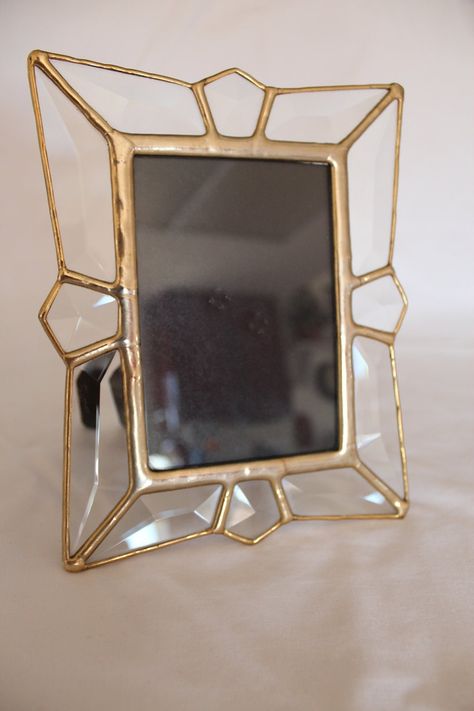 stained glass picture frame | Stained Glass Clear Bevels Picture Frame. I just ... | Picture Frames Stained Glass Picture Frame, Stained Glass Frames, Glass Picture Frame, Stained Glass Mirror, Glass Photo Frames, Glass Picture Frames, Art Pierre, Glass Mirrors, Stained Glass Decor