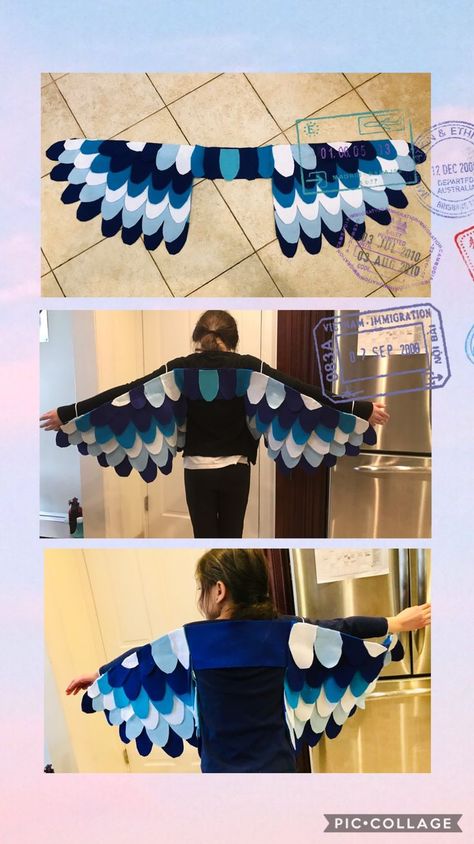 Bird Wing Costume Diy, Felt Wings Diy, Robin Bird Costume, How To Make Wings, Bird Wings Costume, Daisy Costume, Seussical Costumes, World Book Day Ideas, Crow Costume