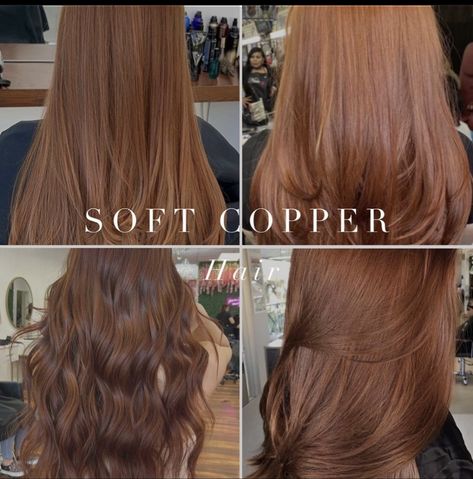 Slightly Auburn Hair, Best Soft Summer Hair Color, Soft Autumn Copper Hair, Red Hair For Soft Summer, Soft Copper Brown Hair, Autumn Red Hair Color, Hair Colors For Soft Summer, Soft Copper Hair, Olive Skin Tone Hair Color