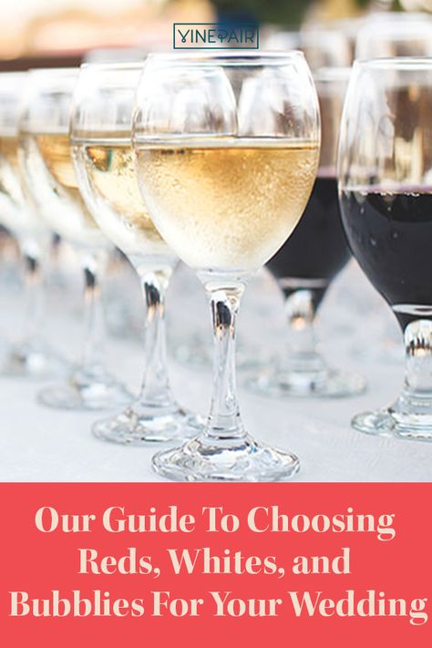 Without extensive wine knowledge, planning a wedding #wine list can seem daunting, almost impossible. But fear not — that’s why we’re here. We’ve compiled a list of #go-to reds, whites, and #sparklings perfect for your big day. Check out our guide of #wedding wines for all of your #party needs! How Much Wine For A Party, How Much Wine For A Wedding, How Much Booze To Buy For Wedding, White Wine Intensity Chart, Amount Of Alcohol For Wedding, Wine Knowledge, Wine Selection, Wedding Reception Food, Types Of Wine