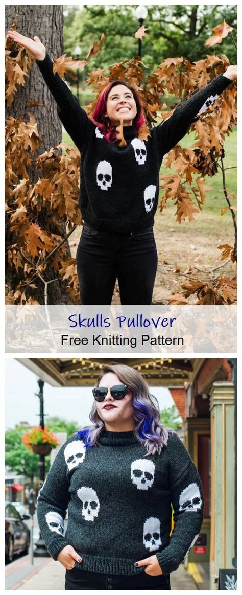 Halloween Knitting Ideas, Crochet Halloween Sweater Pattern Free, Knitting Patterns Halloween, Gothic Knitting Patterns Free, Crochet Halloween Sweater Pattern, Goth Knitting Patterns Free, Halloween Knit Sweater Pattern, Witchy Knitting Patterns, Witch Knitting Patterns