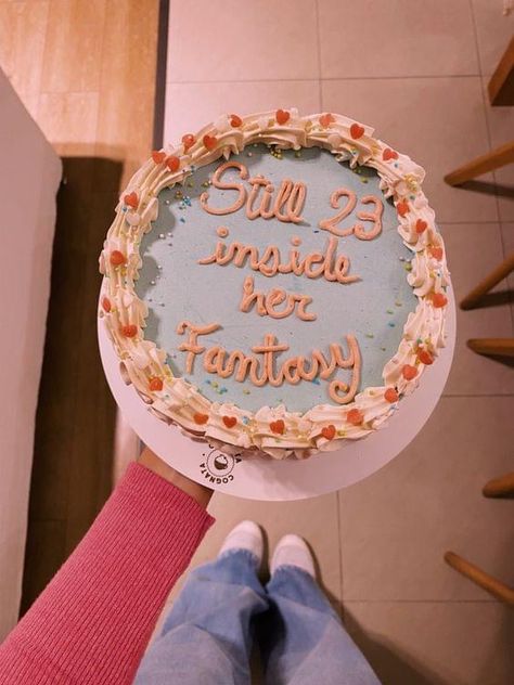 Taylor Swift Lyric Birthday Cake, 23 Taylor Swift Cake, Taylor Swift Lyric Cake, 23 Inside Her Fantasy Cake, 23 Cake Birthday, Right Where You Left Me, Birthday Cake 23, 23rd Birthday Cake, Bolo Taylor Swift