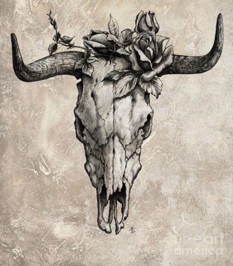 Bull Skull Tattoo, Cow Skull Tattoos, Bull Skull Tattoos, Small Wave Tattoo, Kunst Tattoos, Bull Tattoos, Taurus Tattoos, Tattoos Geometric, Skull Tattoo Design