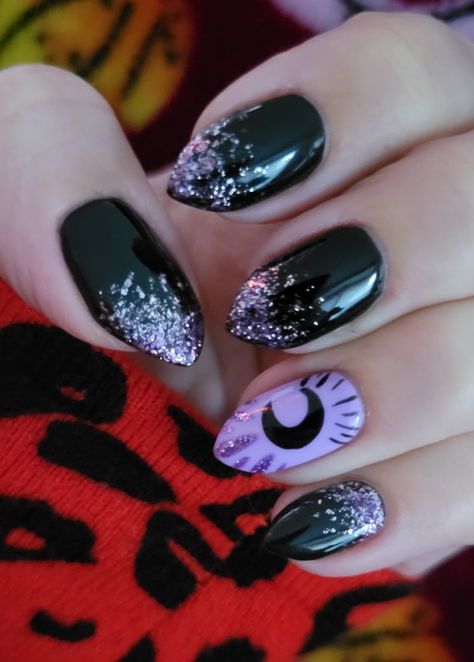 Goth Witchy Nails, Goth Summer Nails 2024, Triple Moon Nails, Witchy Summer Nails, Summer Witchy Nails, Rainbow Goth Aesthetic, Gothic Summer Nails, Stileto Nail, Wiccan Nails