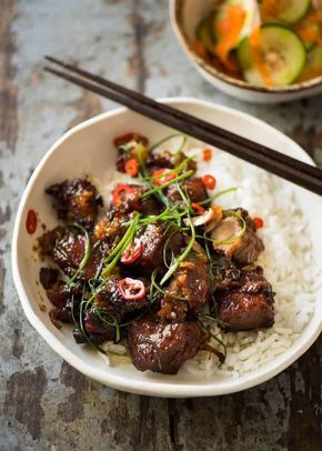 Vietnamese Caramel Pork | Recipe Tin Eats ~ Cubed pork shoulder in a sweet savory glaze. Simple, made with pantry ingredients. Uses coconut water as the broth, with brown sugar, shallots, garlic, fish sauce, & white pepper. Garnish with sliced fresh red chiles & green onions.  Serve with cucumber carrot pickled salad.  #Asian Cubed Pork Recipes, Caramel Pork, Cubed Pork, Caramel Chicken, Vietnamese Pork, Pork Shoulder Recipes, Recipetin Eats, Recipe Tin, Tenderloin Recipes