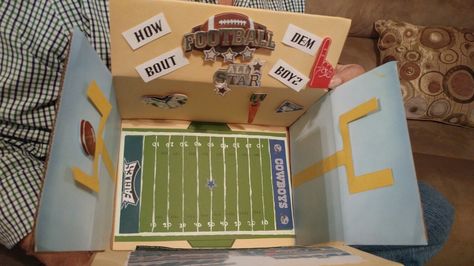 Football Tickets Gift Surprise, Nfl Tickets Surprise Ideas, Football Box, Football Diy, Boyfriend Anniversary, Football Ticket, Boyfriend Anniversary Gifts, American Football, Diy Gift