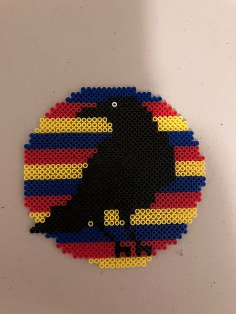 Made with perler beads. Made by Perler Princess Crow Perler Beads, Perler Princess, Perler Christmas, Adelaide Crows, Crows, Perler Beads, Christmas Ornaments, Beads, Christmas