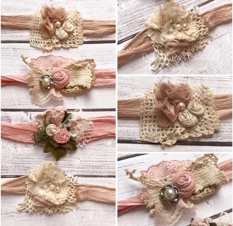 Newborn Tieback Set Of 4 $30 www.rhysandraesprops.com #rhysandraescreations #rhysandraesprops #newbornphotography Fabric Cuff Bracelet, Collar Brooch, Diy Collar, Newborn Tieback, Hair Clips Diy, Vintage Headbands, Fabric Cuff, Diy Bow, Diy Hair Accessories