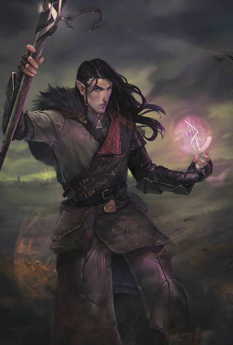 Pathfinder Kingmaker Portraits - Imgur Warlock Dnd Art, Half Elf Warlock, Elf Necromancer, Elf Wizard, Dnd Elves, Male Elf, Half Elf, Elf Characters, Fantasy Wizard