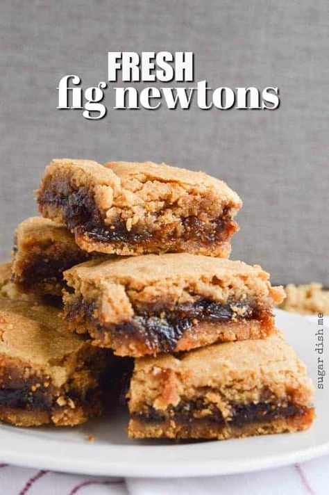 Fresh Fig Newtons - Sugar Dish Me Fig Recipes Dessert, Fig Recipes Fresh, Fig Newton Recipe, Rhubarb Squares, Homemade Fig Newtons, Fig Dessert, Fig Cookies, Fig Newtons, Fig Bars