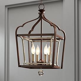 Astrapia 13" Wide Rubbed Sienna 4-Light Foyer Pendant Transitional Foyer, Dining Lights, Chandelier Ideas, Small Foyer, Chandelier Farmhouse, Foyer Chandelier, House Lighting, Entryway Lighting, Silver Candle