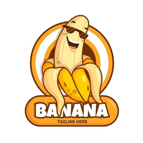 Cool banana character logo template | Free Vector #Freepik #freevector #logo #business #line #tag Logo Banana, Snack Logo, Banana Character, Banana Logo, Nana Banana, Choco Banana, Decent Wallpapers, Banana Man, Fruit Logo