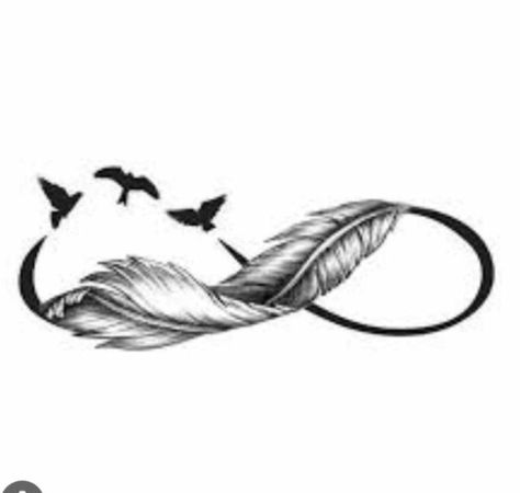 Feather Tattoo Drawing, Infinity Sign Tattoo, Infinity Tattoo With Feather, Rehabilitation Equipment, Infinity Tattoo Designs, Feather Tattoo Design, Moon Tattoo Designs, Feather Dream Catcher, Infinity Tattoos