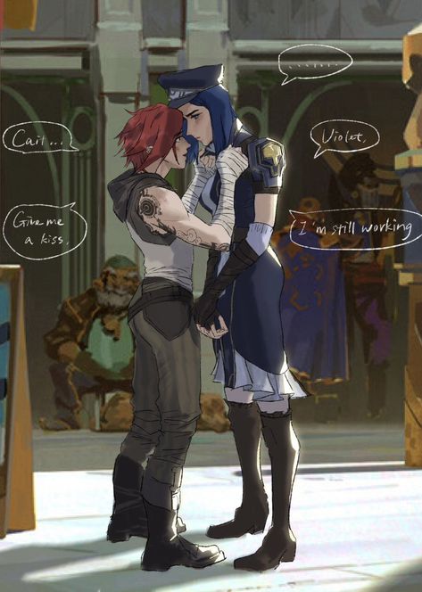 Caitlyn X Vi, Caitvi Fanart, Piltover's Finest, Vi And Caitlyn, Vi Caitlyn, Wlw Ships, Arcane Vi, League Of Legends Comic, Vi League Of Legends