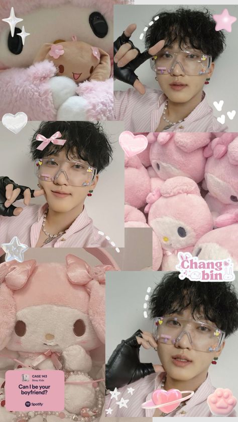 Skz Wallpaper Aesthetic Changbin, Changbin Collage Wallpaper, Aesthetic Changbin Wallpaper, Changbin Pink Aesthetic, Changbin Wallpaper Cute, Changbin Wallpaper Aesthetic, Changbin Pink, Cute Changbin, Aesthetic Changbin