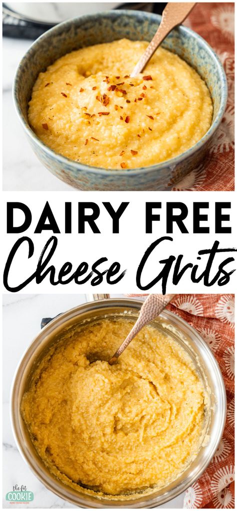 Easy Dairy Free Cheese Grits Recipe Dinner Grits, Cheese Grits Recipe, Easy Delicious Dinner Recipes, Elimination Diet Recipes, Dairy Free Appetizers, Healthy Cheese, Creamy Grits, Dairy Free Recipes Dinner, Gf Breakfast