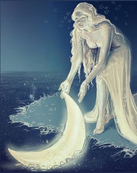 Moon Goddess Art, Goddess Aesthetic, Nature Goddess, Psy Art, Witchy Wallpaper, Goddess Energy, Goddess Art, Moon Goddess, Ethereal Art