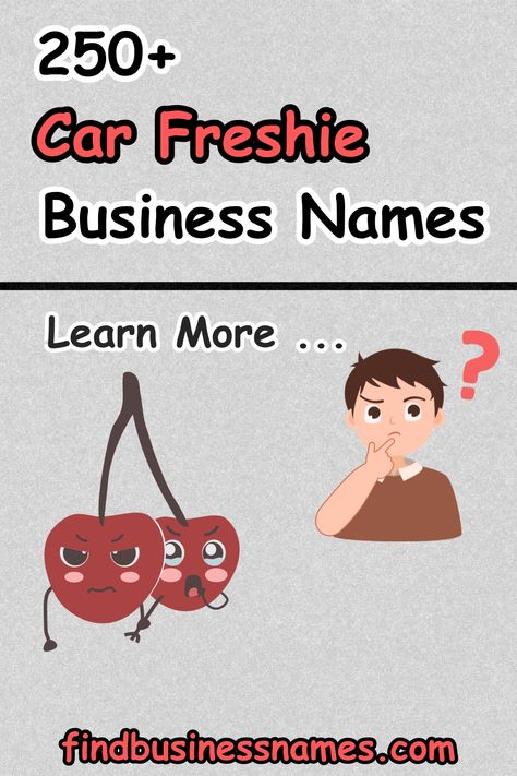 Introducing a collection of captivating car freshie business names to elevate your brand! 

Browse through our curated selection and unleash your creativity with unique, memorable names. 🚗✨ 

Elevate your brand with these stylish and catchy car freshie business names. 

#CarFreshies #BusinessNames Car Freshie Business Name Ideas, Freshie Business Name Ideas, Names For Flower Truck Business, Names To Name Your Car, Car Freshie Business, Car Detailing Business Names, Car Names Ideas, Freshie Business, Cute Names