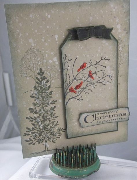 stampin up stazon | Stampin'Up! Serene Silhouettes Snowstorm! Stampin Up Weihnachten, Serene Silhouettes, Lovely As A Tree, Card Stamping, Christmas Bookmarks, Silhouette Cards, Christmas Card Inspiration, Tree Stamp, Card Layouts