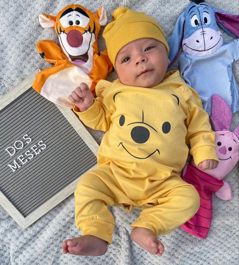 Disney Monthly Baby Pictures Boy, Disney Monthly Baby Pictures, Month Baby Picture Ideas Boy, Cumplemes Bebe Ideas, 2 Month Baby, Baby Milestones Pictures, Monthly Baby Pictures, Baby Photoshoot Boy, Baby Boy Pictures