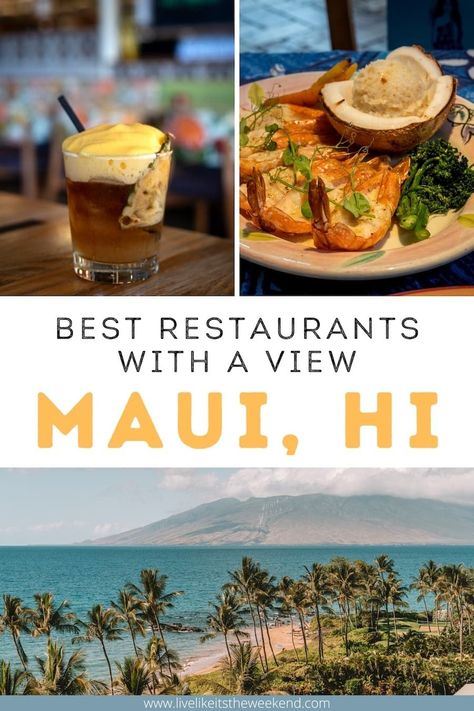 Looking for the best places to eat in Maui? These top Maui restaurants don't just serve amazing food - they also are the best Maui restaurants with a view. When you have a backdrop as stunning as Maui, why not take advantage of it? | where to eat in maui | best places to eat in maui hawaii | must eat places in maui Maui Ocean Center, Best Restaurants In Maui, Maui Places To Eat, Best Places To Eat In Maui, Maui In December, Wailea Maui Restaurants, Best Food In Maui, Maui Surfing, Maui Hawaii Aesthetic