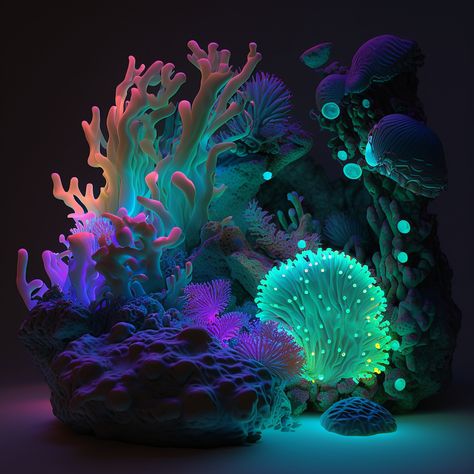 Neon Underwater, Bioluminescent Animals, Aqua Planet, Mermaid Background, Alien Plants, Silicone Mermaid Tails, Sea Dream, Underwater Theme, Underwater Art