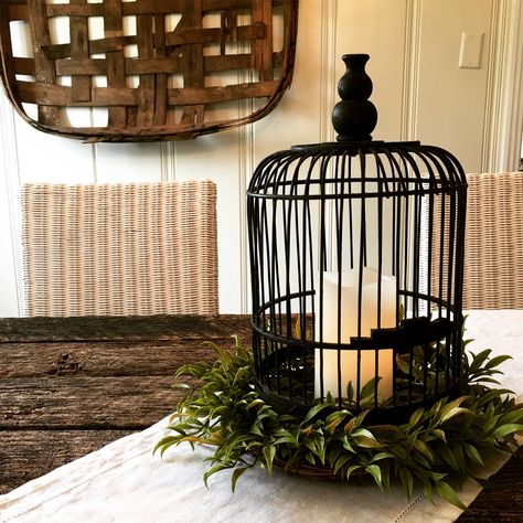 Vintage Bird Cage Decor, Cage Decor, Bird Cage Decor, Vintage Bird Cage, Vintage Bird, Bird Cages, Transitional Decor, Ikea Furniture, Scandi Style