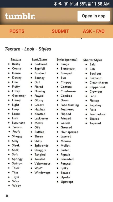 Hair descriptions How To Describe Hairstyles In Writing, Describe Hair Writing, Describing Hair Writing, Ways To Describe Hair In Writing, Describing Faces Writing, How To Describe Dresses In Writing, How To Describe Hair In Writing, Ways To Describe Hair, Character Sheet Writing