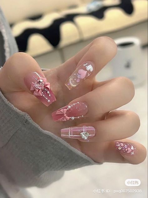 Nail Claim, China Trip, Cute Pink Nails, Asian Nails, Blush Nails, Pretty Gel Nails, Really Cute Nails, Soft Nails, Nail Swag