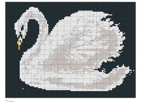 Swan by leamercedes | Chart Minder Swan Knitting Pattern, Free Chart, Swan Lake, Tapestry Crochet, Knitting Charts, Alpha Patterns, Black Swan, Ravelry, Knit Crochet