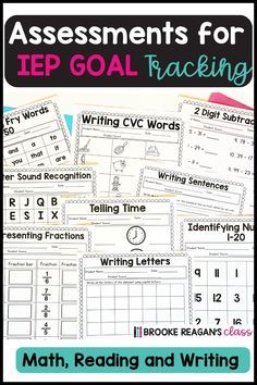 shop - Brooke Reagan's Class Iep Data Tracking, Iep Data Collection, Special Education Assessments, Iep Goal Tracking, Iep Binder, Letter Sound Recognition, Writing Cvc Words, Addition Words, Individual Education Plan