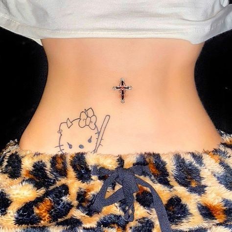 Belly Button Tattoos, Belly Button Tattoo, Couple Posts, Gothic Cross, Gothic Crosses, Dangle Belly Rings, Cross Top, The Gothic, Belly Piercing