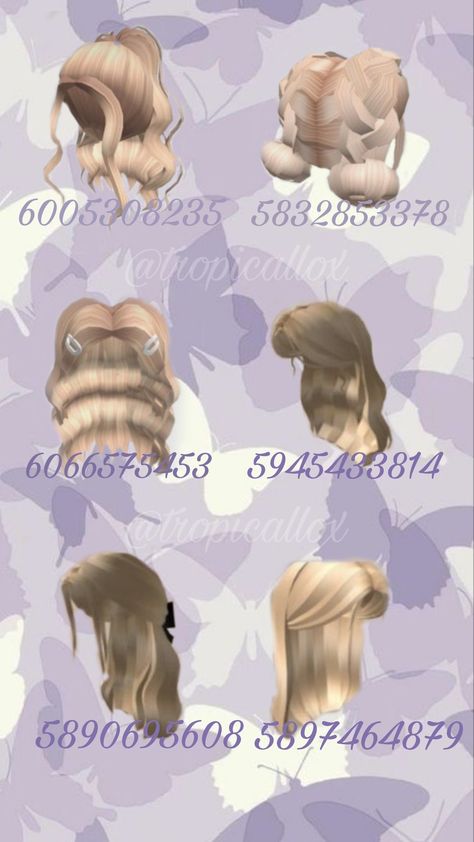 Bloxburg Blonde Hair, Bloxburg Blonde Hair Codes, Roblox Hair Codes, Blonde Hair Outfits, Blonde Hair Codes, Roblox Hair, Hair Codes, Blonde Ponytail, Bloxburg Codes