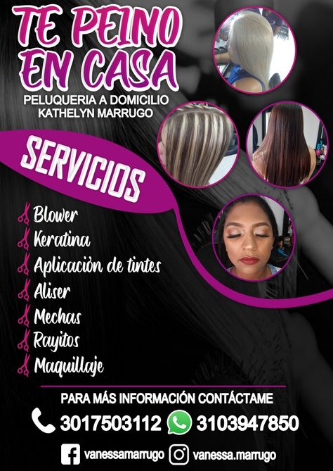 30/03/20 📌⏩¡Disponible Design Graphic #Flyer #PeluqueriaADomicilio!  ✒Autor BN¥® ¡Seguir y sigo! 🖋🔥🎨 Graphic Flyer, Heat Press Shirts, Publicidad Creativa, Master Class, Hair Salon, Graphic Design, Hair