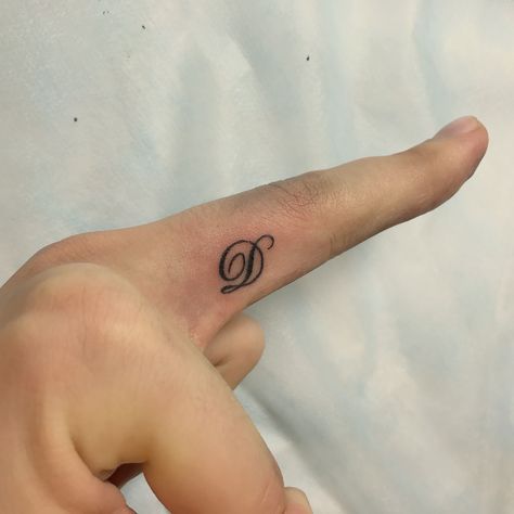 D Name Tattoo Design, D Alphabet Tattoo, D Finger Tattoo, The Letter D Tattoo, Letter D Finger Tattoo, Small D Tattoo Letter, Letter D Tattoos Initials Small, Dhruv Name Tattoo, Tattoo Of Initials