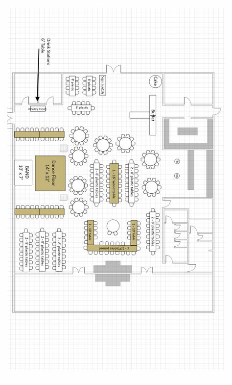 Guest Count - 300  With Band (10 people per 60' round) 50 Guest Wedding Seating Layout, 150 Person Wedding Seating Layout, Wedding Reception Layout For 300, Wedding Layout Reception Floor Plans Round Tables, Restaurant Seating Plan, Wedding Seating Plan Layout 150 Guests, Seating Arrangement Wedding, Event Layout, Restaurant Seating