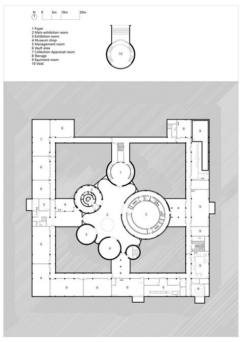 Gallery of Xing Kiln Museum / YCA - 32 Museum Form Concept, Museum Facade Design Architecture, Museum Design Architecture, Museum Site Plan, Museum Floor Plan, Rock And Roll Museum, Museum Concept, Food Museum, Museum Flooring