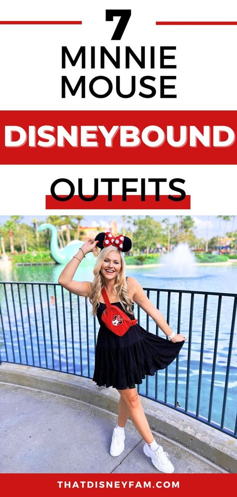 7 Best Minnie Mouse Disneybound Outfit Ideas - That Disney Fam Minnie Mouse Skirt Women, Minnie Mouse Outfits Women, Mini Mouse Outfit Ideas For Women, Disney Bounding Mickey Mouse, Minnie Mouse Outfit Ideas For Women, Mickey Outfit Women, Minnie Outfit Women, Disney Bounding Minnie Mouse, Minnie Mouse Inspired Outfit Women