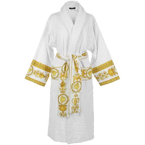 Versace White Bathrobe - Large (940 BRL) ❤ liked on Polyvore featuring intimates, robes, pajamas, lingerie, versace, cotton bathrobes, white dressing gown, cotton robe, white cotton bathrobe and versace bathrobe Versace Bathrobe, White Bathrobe, Cotton Bathrobe, High Fashion Branding, Fashion Inspiration Board, Clothing Haul, Versace Home, Fashion Suits For Men, Future Fashion