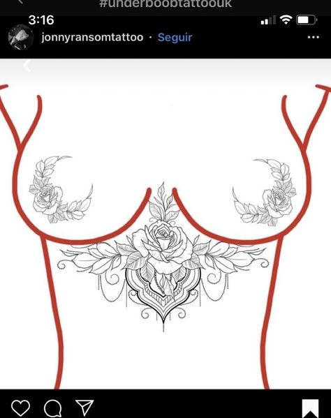 Underboob Tattoo Designs, Pieces Tattoo, Chest Tattoos For Women, Chest Piece Tattoos, Tattoos For Black Skin, Full Body Tattoo, Stomach Tattoos, Stylist Tattoos, Tattoo Design Book