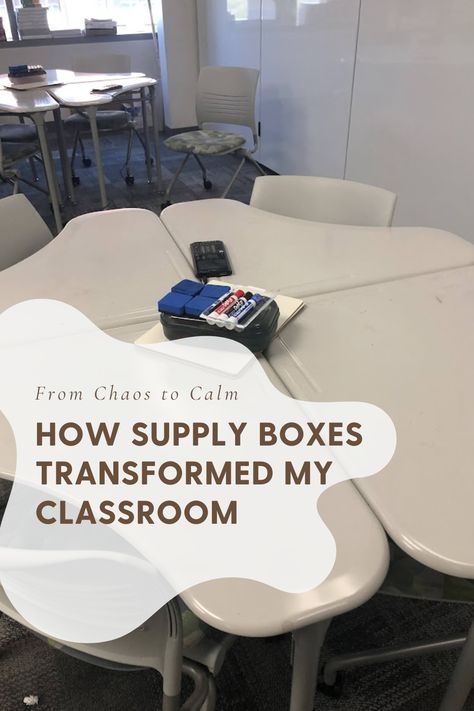 Are you ready to transform your classroom and make teaching a breeze? Imagine a classroom where all the materials your students need for group work are right at their fingertips. Learn about how supply boxes can revolutionize your classroom and bring order to the chaos? Check out my latest blog post where I spill all the secrets and share practical tips on how to implement this teacher hack. Desk Groups Classroom, Student Supply Organization, Classroom Supplies Organization, Desk Arrangements, Secondary Classroom, Work Supplies, Classroom Storage, Classroom Organisation, High School Classes