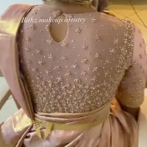 Mantra Designer Studio, Crystal Work Blouse Designs, Reception Blouse Design, Reception Blouse Design For Bride, Mantra Design, Blouse Designed, Saree Blouse Neck Designs, Simple Blouse Designs, Trendy Blouse