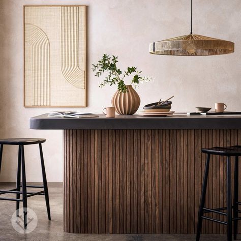 Flutto™ Walnut Slat Flexible Tambour Wood Panels | Chic Flexible Panelling Fluted Oak Panel, Fluted Wood Panel Kitchen Island, Fluted Timber Panel, Tambour Sliding Cabinet Doors, Tambour Wood Panel, Classic Wall Panel, Wooden Fluted Panel Texture, Flexible Wood, Wall Panel Molding