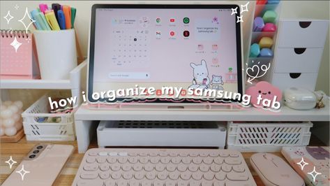 how I organize my samsung tab 🍡 ~ full video in my YT channel // link in bio #aesthetictablet #howiorganizsamsungtab #samsunggalaxy #lemoneelife Lemonee Life, Homescreen Design, Wallpers Pink, Digital Journaling, Tablet Samsung, Samsung Tab, Samsung Tabs, Samsung Tablet, Yt Channel